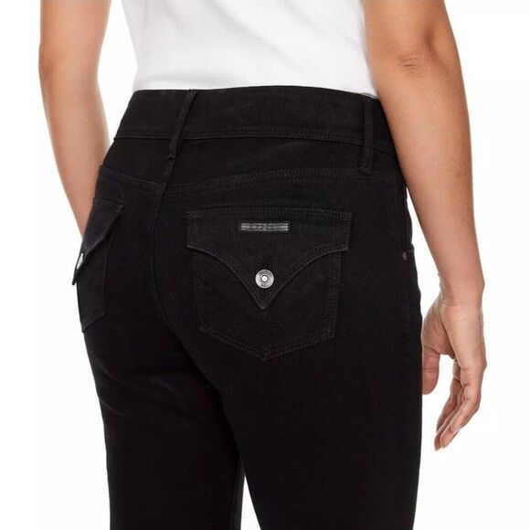 HUDSON Straight Stretch Denim Jeans 12/32 Flap Pocket Slim Fit Mid-Rise Black - Picture 5 of 10